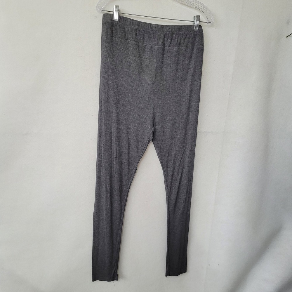 PatPat Womens Leggings Size L Gray Ribbed Knit Lounge Casual Stretch Sleep‎